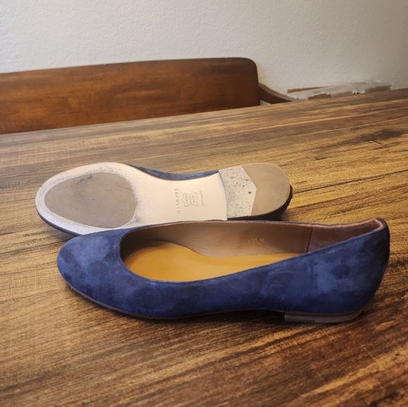 MARGAUX  Blue Suede Classic Flats Round Toes Shoes Sz US 39.5 9.5 narrow - Picture 6 of 8